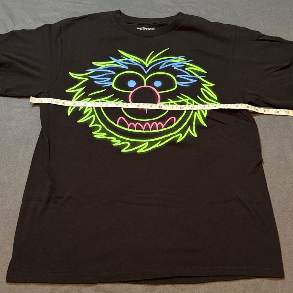 Disney Muppets Animal Neon Face Graphic Tee Black Size Large - Picture 4 of 7